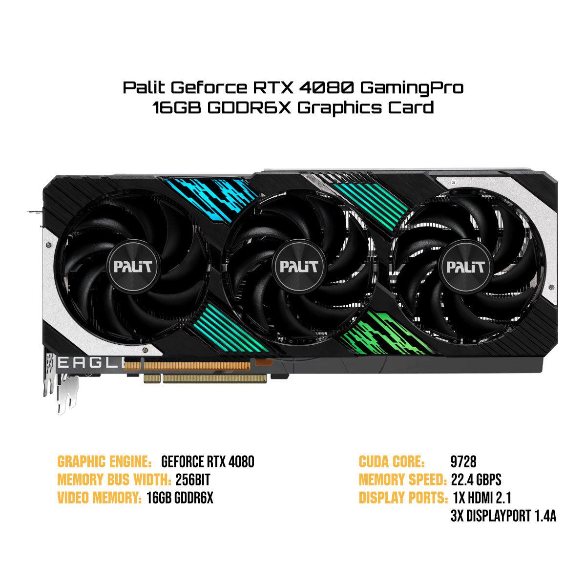 Palit Geforce RTX 4080 GamingPro 16GB GDDR6X Graphics Card