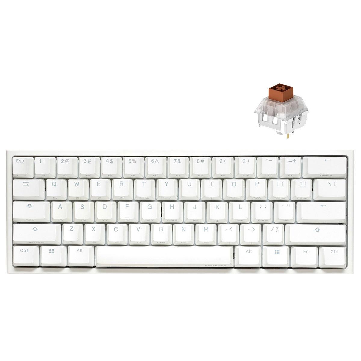 Ducky One 2 Pro Mini Pure White RGB LED 60% Double Shot PBT Mechanical Keyboard (Kailh Box Brown Switch) (DKON2061ST-KUSPDWWTK2) - DataBlitz