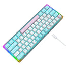 E-Yooso Z-11T Single Light With RGB Side Light 61 Keys Mechanical Keyboard White/Blue (Blue Switch) - DataBlitz