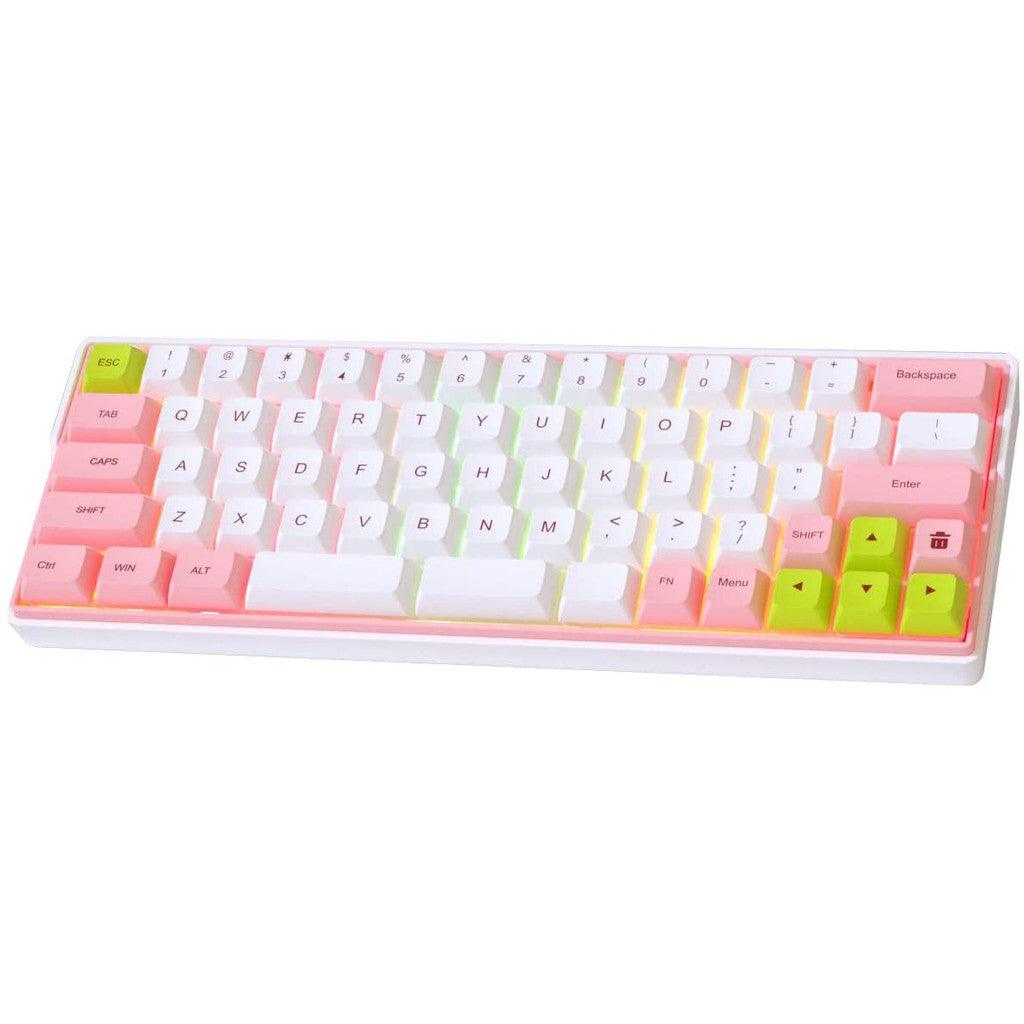 KEMOVE DK64/66 SAKURA PINK HOT-SWAPPABLE RGB BACKLIT WIRED/BLUETOOTH MECHANICAL KEYBOARD (GATERON RED SWITCH) - DataBlitz