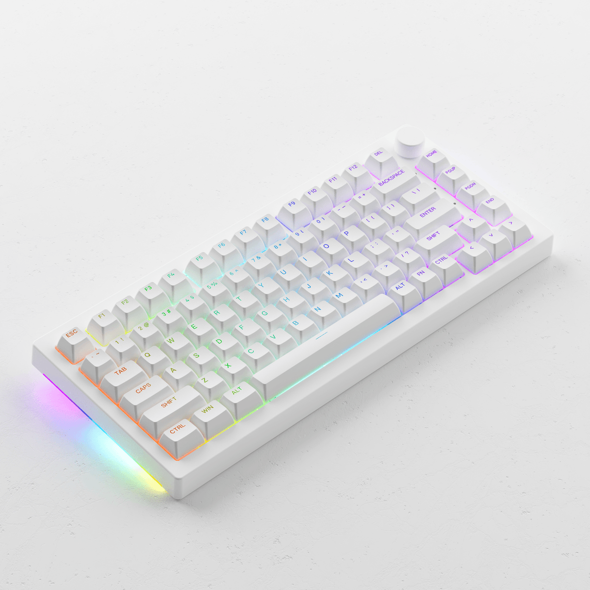Akko 5075S Shine-Through RGB Hot-Swappable Mechanical Keyboard White (Akko CS Wine White) - DataBlitz