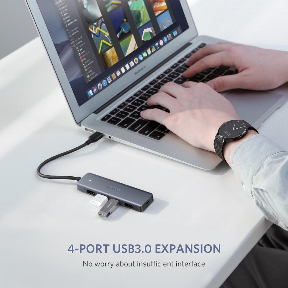 UGREEN 4-PORT USB 3.0 HUB + POWERED BY MICRO USB METAL PLATED SHELL ULTRA SLIM (CM219/50985) - DataBlitz