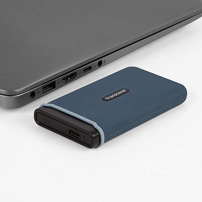 Transcend 1TB ESD370C USB 3.1 GEN 2 Type-C Portable SSD (Navy Blue) (TS1TESD370C) - DataBlitz
