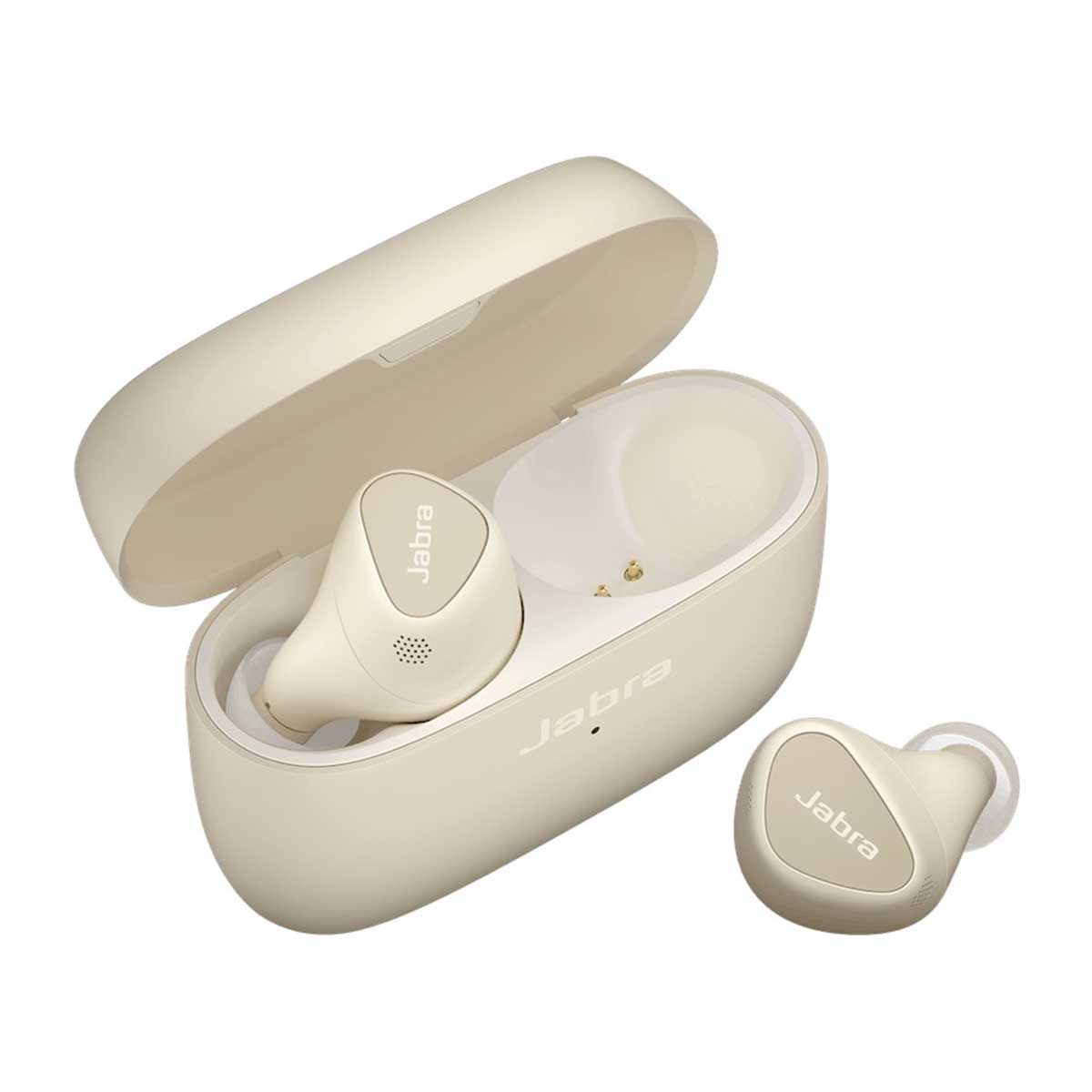 Jabra Elite 5 True Wireless Earbuds With Hybrid Active Noise Cancellation (Gold Beige)