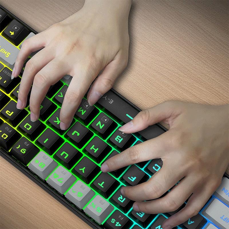 E-YOOSO Z-686 RGB 68 Keys Hot Swappable Mechanical Keyboard Black/Gray (Red Switch) - DataBlitz