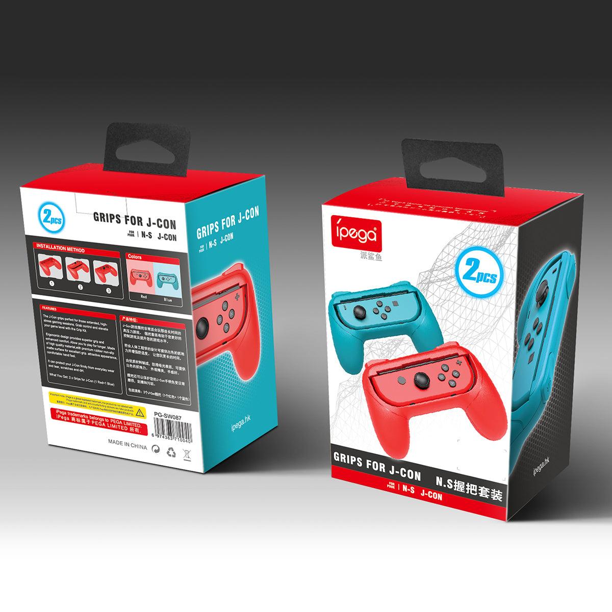 IPEGA GRIPS 2 PCS FOR N-SWITCH JOY-CON (RED/BLUE) (PG-SW087) - DataBlitz
