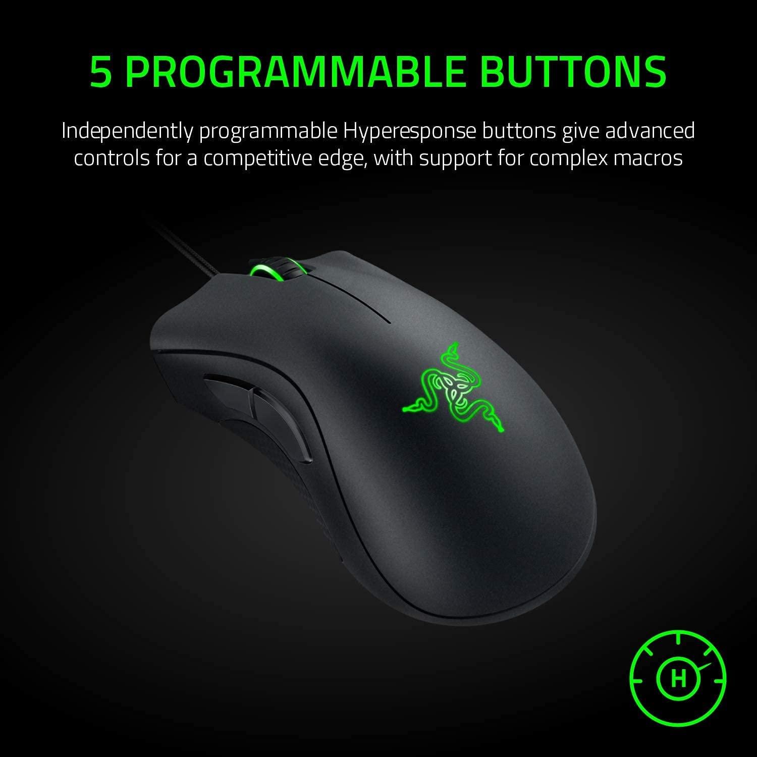 RAZER DEATHADDER ESSENTIAL ERGONOMIC WIRED GAMING MOUSE (BLACK) - DataBlitz