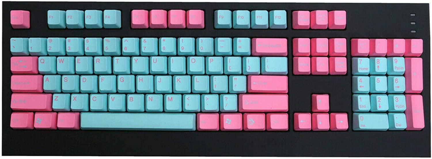 TAIHAO DOUBLE SHOT PBT KEYCAPS SET FOR CHERRY MX SWITCH (104-KEYS) (PINK&BRIGHT BLUE MIAMI) (C02BU201) - DataBlitz