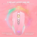 Onikuma CW905 3600 DPI Wireless Gaming Mouse 7 Buttons Design RGB (Pink) - DataBlitz