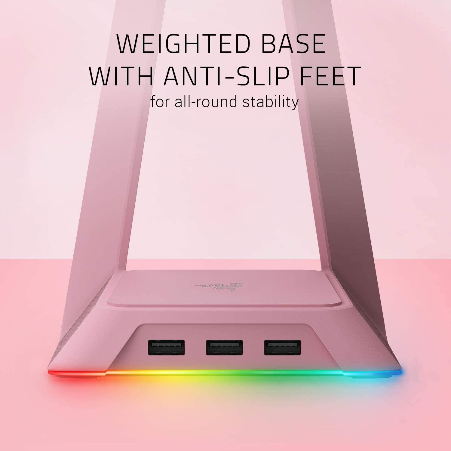 RAZER BASE STATION CHROMA HEADSET STAND WITH USB HUB (QUARTZ) - DataBlitz