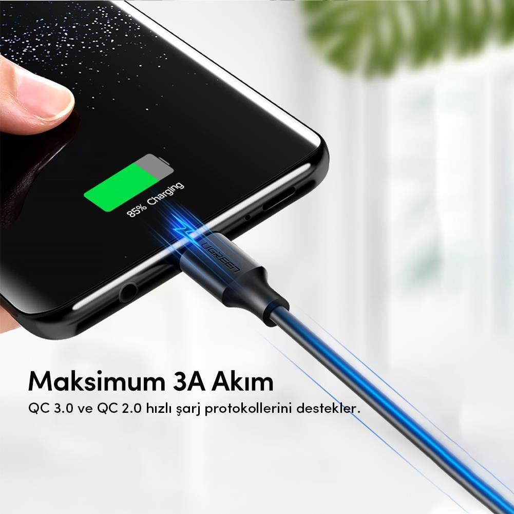 UGREEN USB-A 2.0 TO USB-C CABLE NICKEL PLATING 2M CHARGING AND DATA CABLE (BLACK) (US287/60118) - DataBlitz