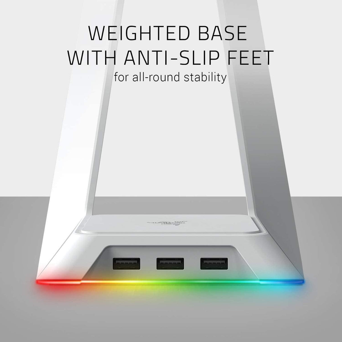 RAZER BASE STATION CHROMA HEADSET STAND WITH USB HUB (MERCURY) - DataBlitz