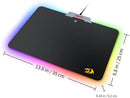 REDRAGON ORION CHROMA CUSTOM LIGHTING GAMING MOUSE PAD (350X250X3.6MM) (P011) - DataBlitz