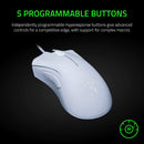 RAZER DEATHADDER ESSENTIAL ERGONOMIC WIRED GAMING MOUSE (WHITE) - DataBlitz