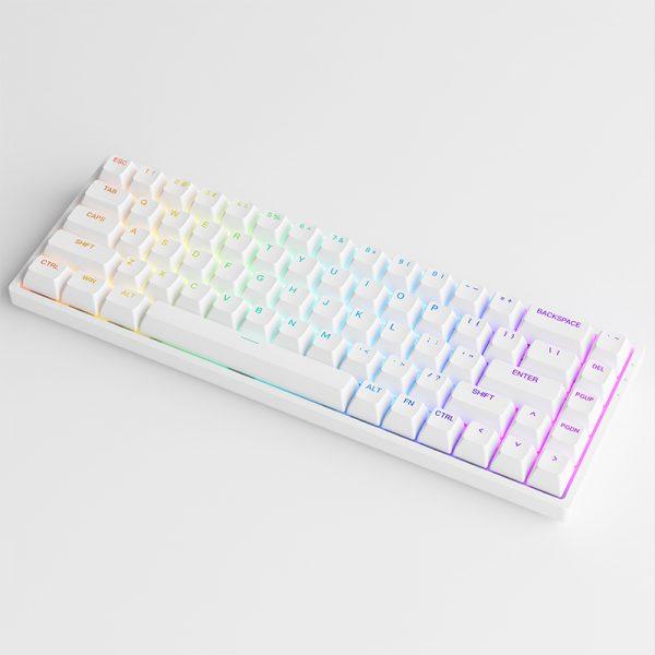 Akko 3084S Shine-Through RGB Hot-Swappable Mechanical Keyboard White (Akko CS Jelly Pink) - DataBlitz
