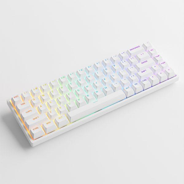 Akko 3084S Shine-Through RGB Hot-Swappable Mechanical Keyboard White (Akko CS Jelly Pink) - DataBlitz