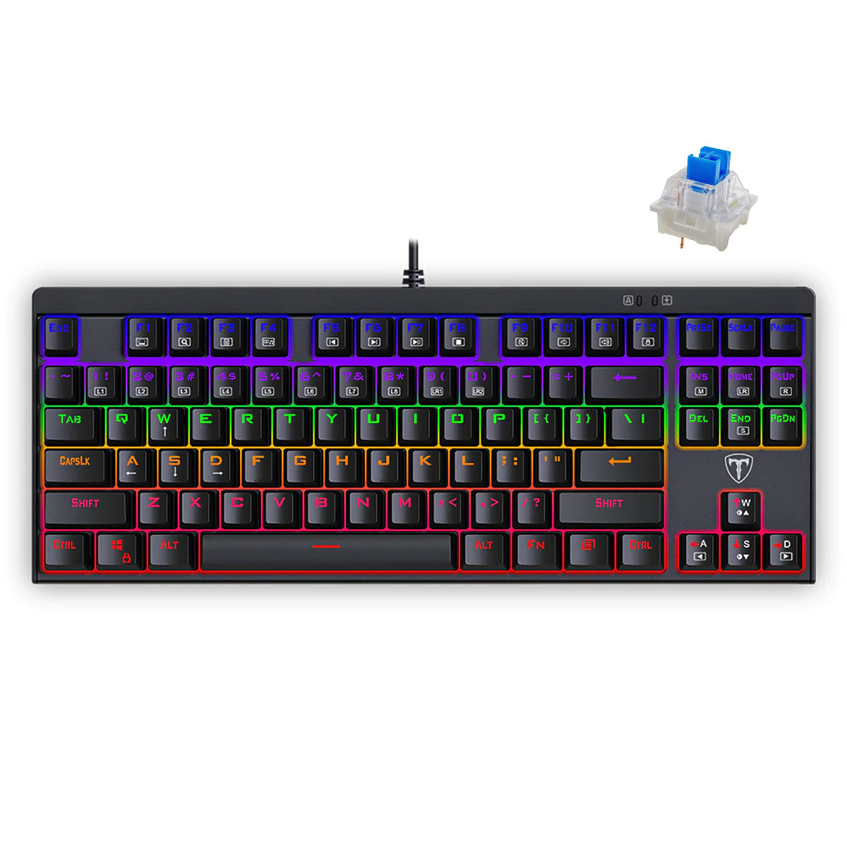 T-Dagger Corvette Mechanical Gaming Keyboard With Rainbow Backlight (Dust-Proof Blue Switch) (T-TGK302)