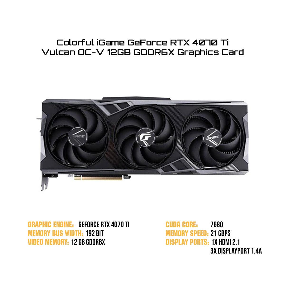 Colorful iGame GeForce RTX 4070 Ti Vulcan OC-V 12GB GDDR6X Graphics Ca