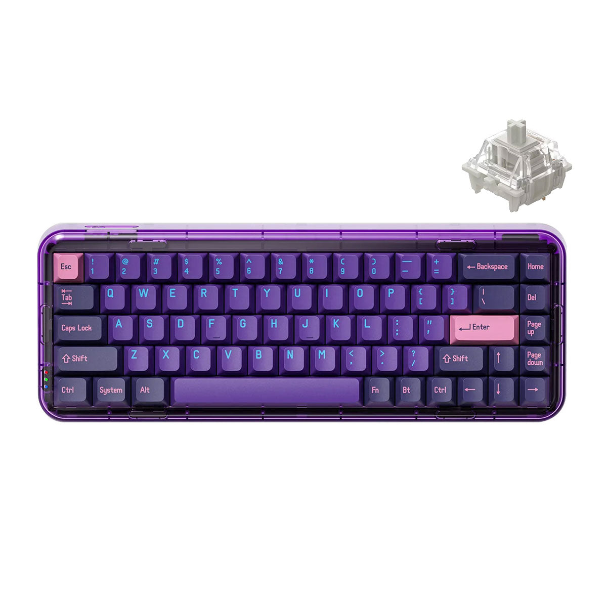 MelGeek MOJO68 Neon Custom & Programmable Mechanical Keyboard (Gateron Pro White)