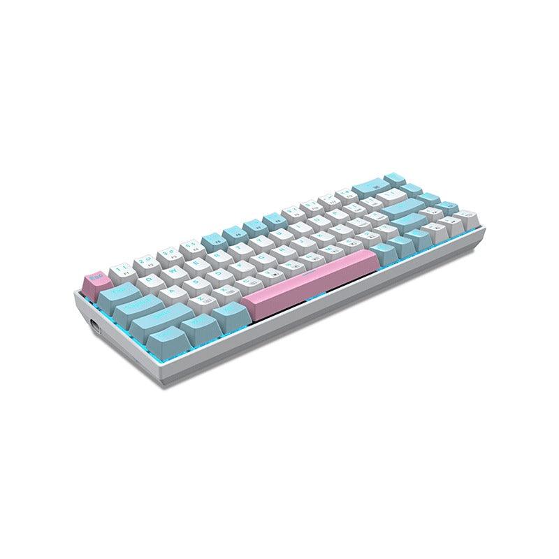 E-YOOSO Z-686 Single Light 68 Keys Hot Swappable Mechanical Keyboard White/Blue (Blue Switch) - DataBlitz