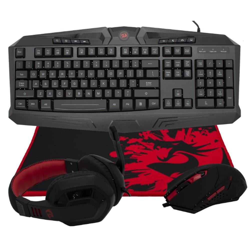 REDRAGON GAMING ESSENTIALS 4 IN 1 SET (KEYBOARD/MOUSE/MOUSEPAD/HEADSET) (S101-BA-1) - DataBlitz