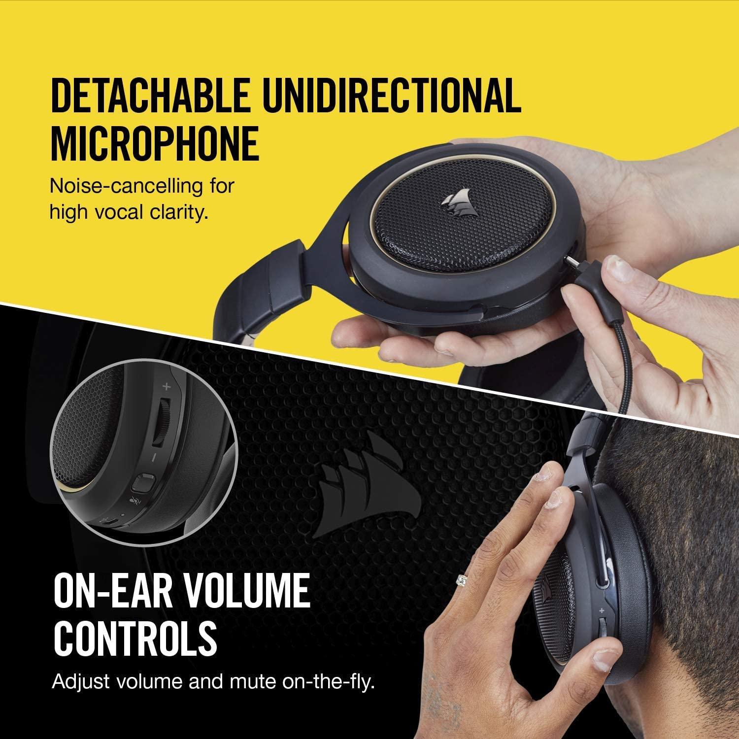 CORSAIR HS70 PRO WIRELESS GAMING HEADSET WITH 7.1 SURROUND SOUND (CREAM) - DataBlitz