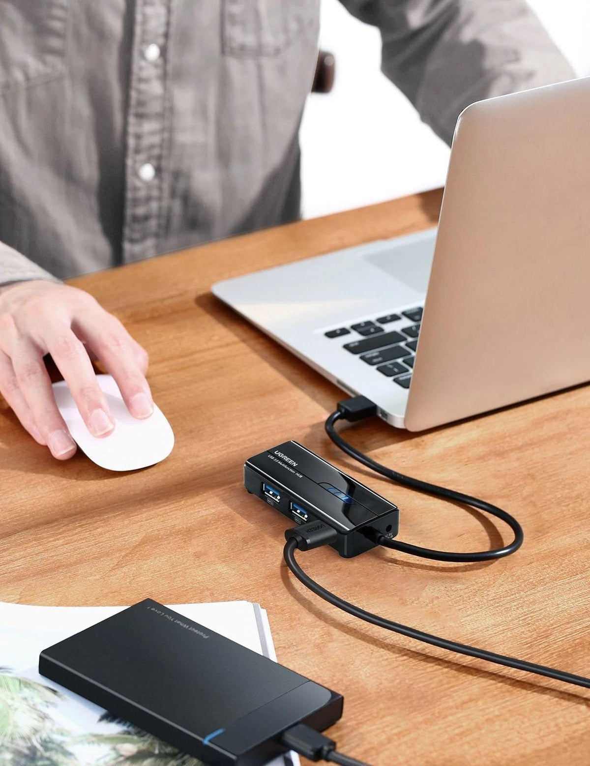 UGREEN USB 3.0 HUB WITH GIGABIT ETHERNET ADAPTER (BLACK) (20265) - DataBlitz