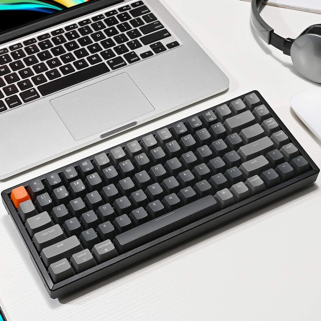 KEYCHRON K2 V2 84-KEY RGB BACKLIGHT ALUMINUM WIRELESS MECHANICAL KEYBOARD (GATERON BROWN SWITCH) (K2C3) - DataBlitz