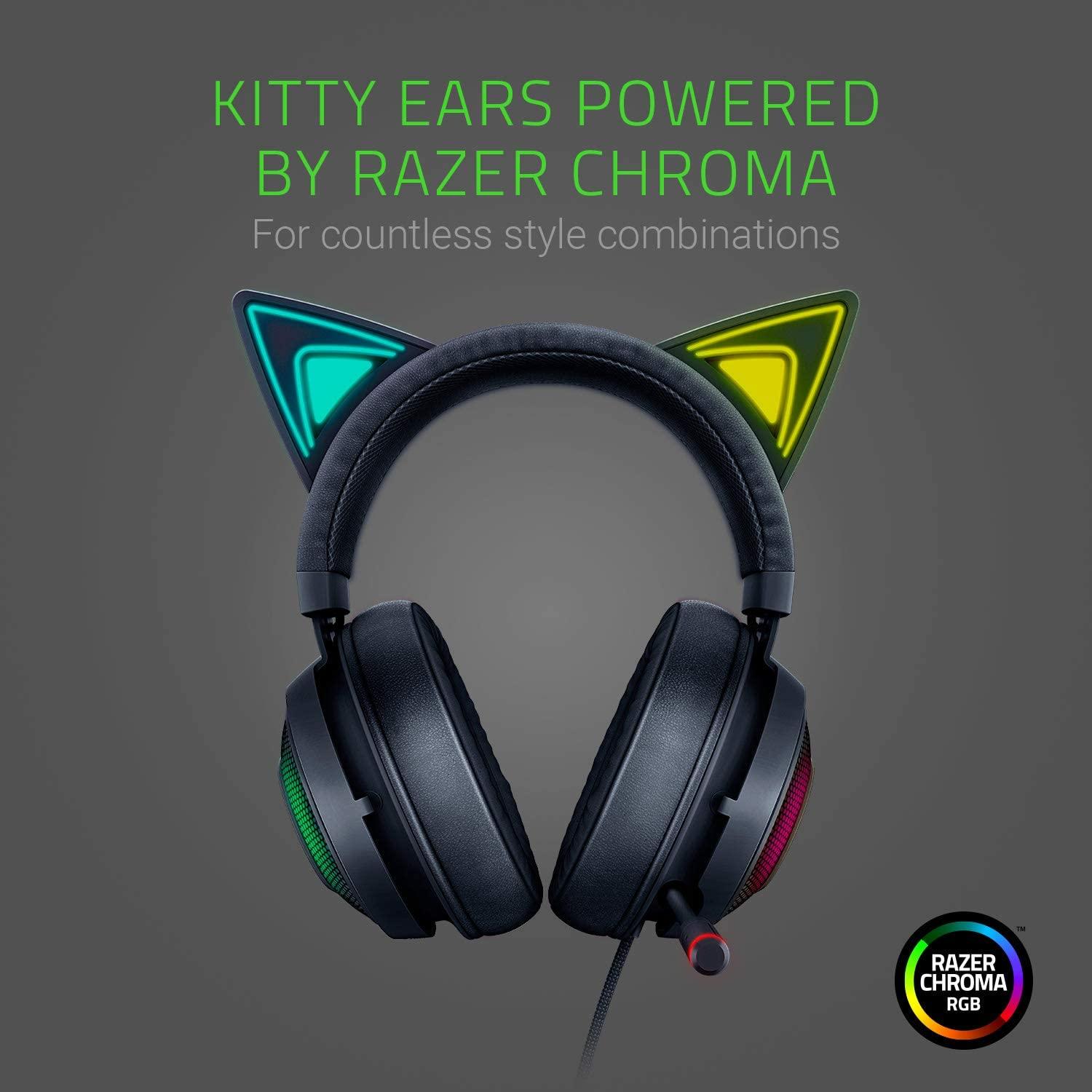 Razer Kraken Kitty Edition Razer Chroma USB Gaming Headset (Black)- DataBlitz