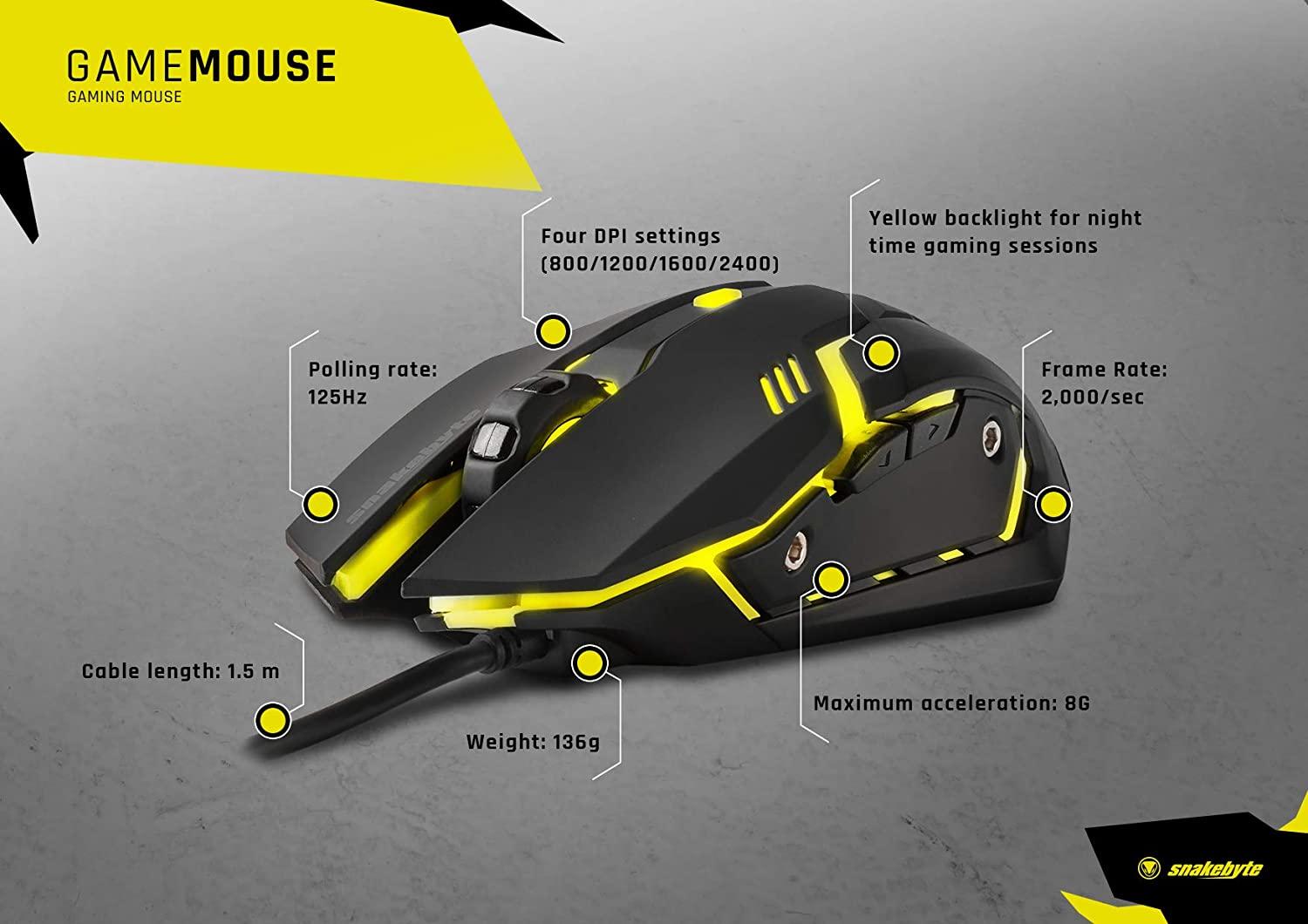 SNAKEBYTE PC GAME MOUSE (SB914454) (SP COVER) - DataBlitz