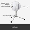 LOGITECH BLUE SNOWBALL ICE USB MICROPHONE FOR RECORDING/ STREAMING/ PODCASTING/ GAMING (WHITE) - DataBlitz