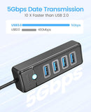 Orico 4-Port USB 3.0 Hub (Black) (PW4U-U3-015-BK-EP) - DataBlitz