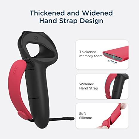 KIWI DESIGN Top Version Controller Grips Cover Compatible With Oculus Quest 2 (Black + Red & Blue) (KW-Q1PRO-3-BKRBU-1-US) - DataBlitz