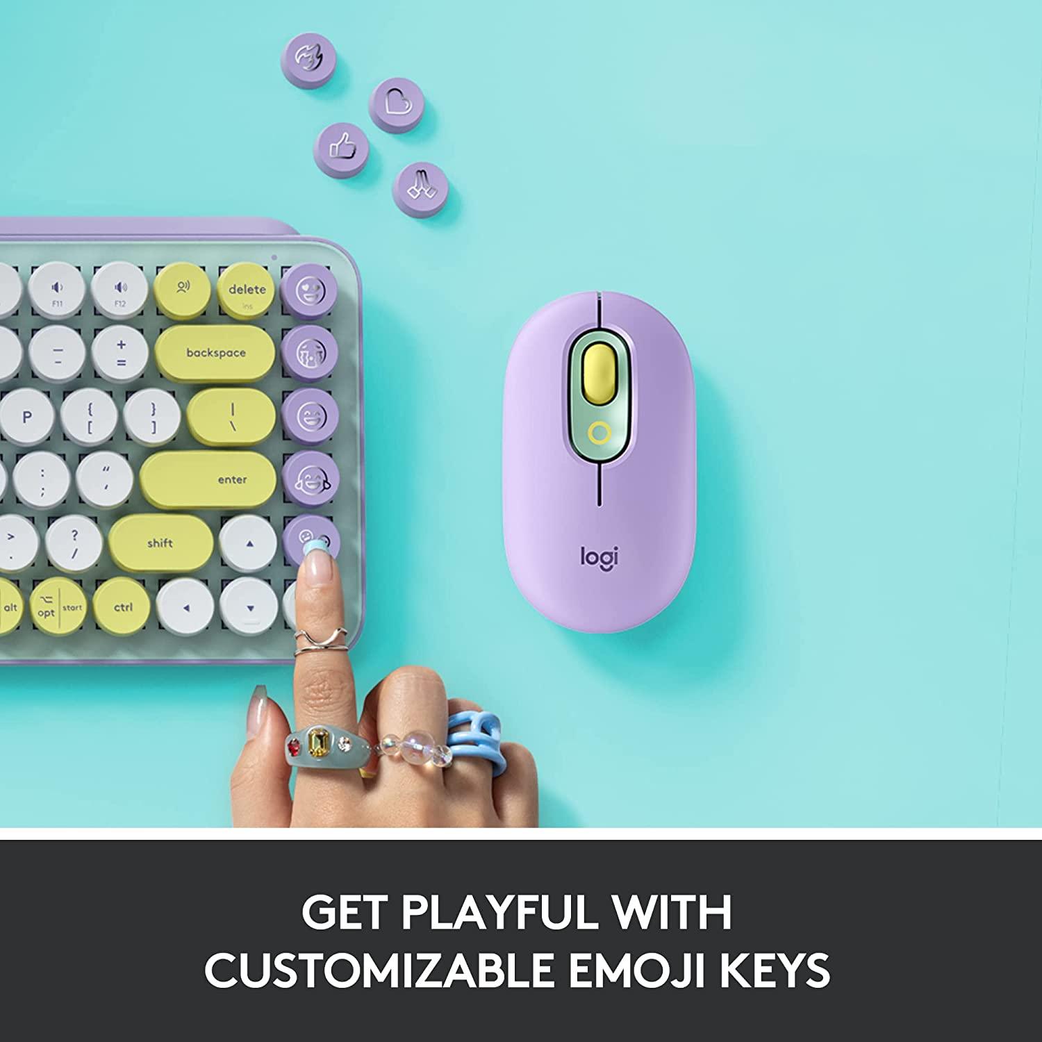 LOGITECH POP KEYS WIRELESS MECHANICAL KEYBOARD WITH CUSTOMIZABLE EMOJI KEYS (DAYDREAM MINT) - DataBlitz