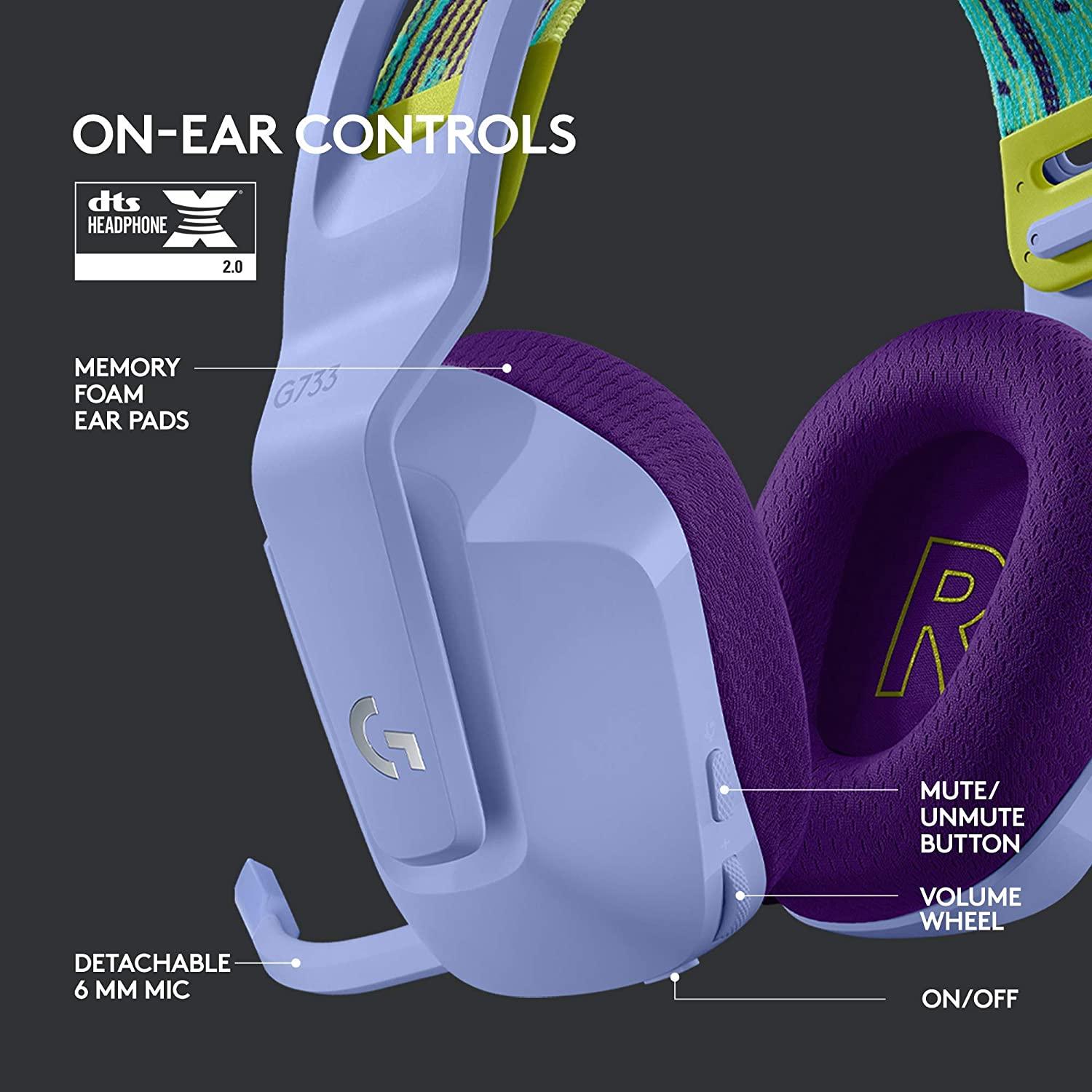 LOGITECH G733 LIGHTSPEED WIRELESS RGB GAMING HEADSET (LILAC) - DataBlitz