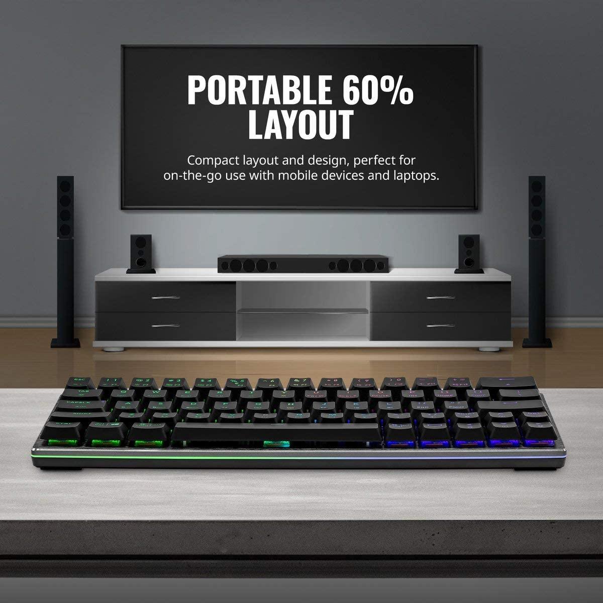 COOLER MASTER SK622 WIRELESS 60% MECHANICAL KEYBOARD SPACE GRAY WITH LOW PROFILE SWITCHES (BLUE RGB CLICKY) - DataBlitz