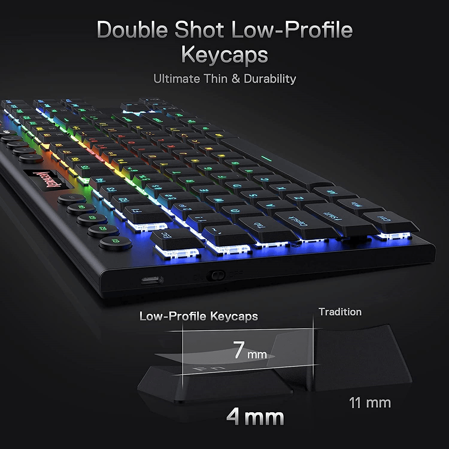 REDRAGON HORUS TKL WIRELESS RGB MECHANICAL BLACK GAMING KEYBOARD (DUST-PROOF RED SWITCH) (K621-RGB) - DataBlitz