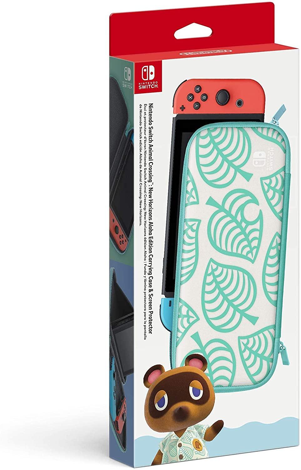 ANIMAL CROSSING NEW HORIZONS ALOHA EDITION CARRYING CASE & SCREEN PROTECTOR FOR NINTENDO SWITCH - DataBlitz