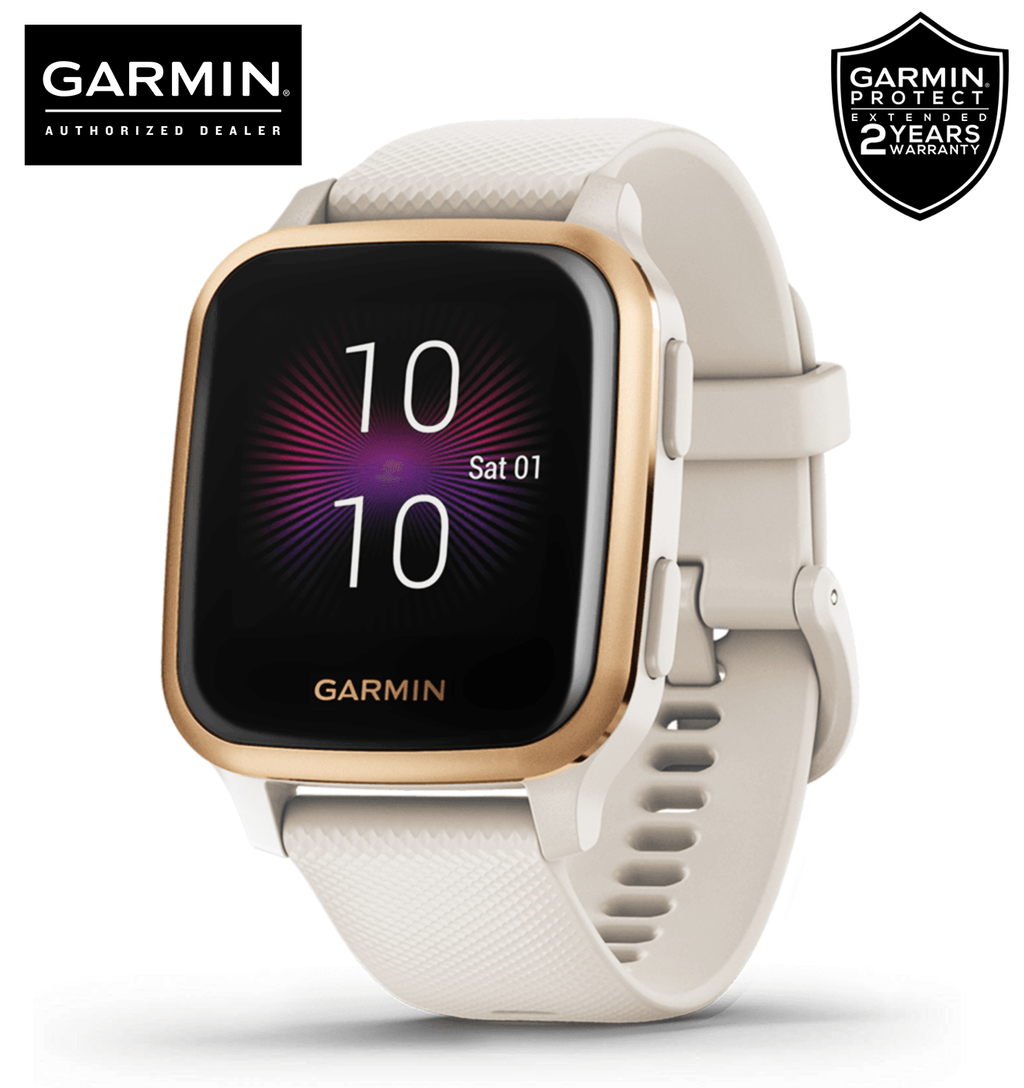 Garmin Venu SQ Music Edition Smartwatch (Light Sand/Rose Gold) (010-02426-81)
