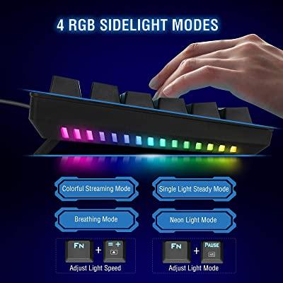 E-YOOSO K-620 Single Light With RGB Side Light 87 Keys Mechanical Keyboard Black (Blue Switch) - DataBlitz