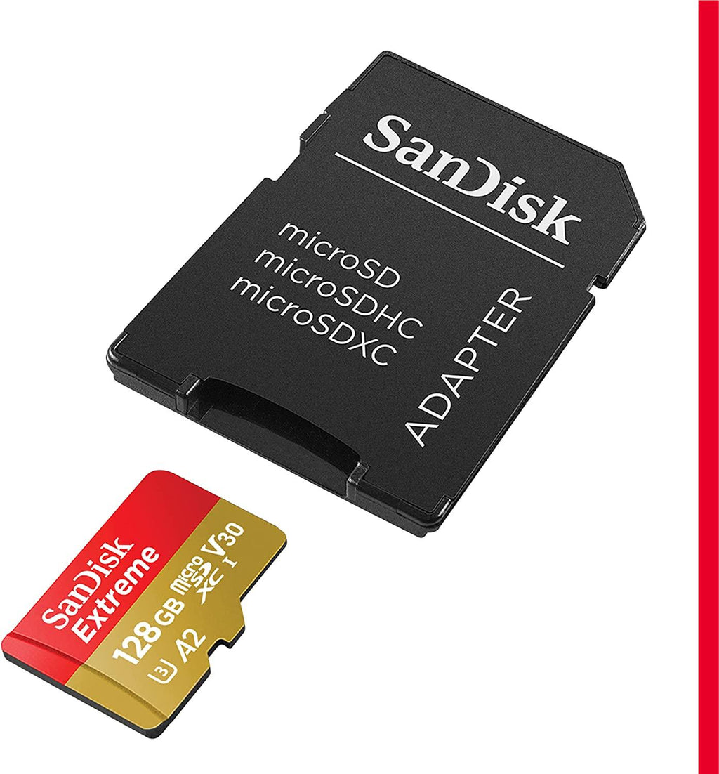 Sandisk Extreme 128GB 190MB/S MICROSDXC UHS-I Card With Adapter For Action Camera/Drone (SDSQXAA-128G-GN6AA)