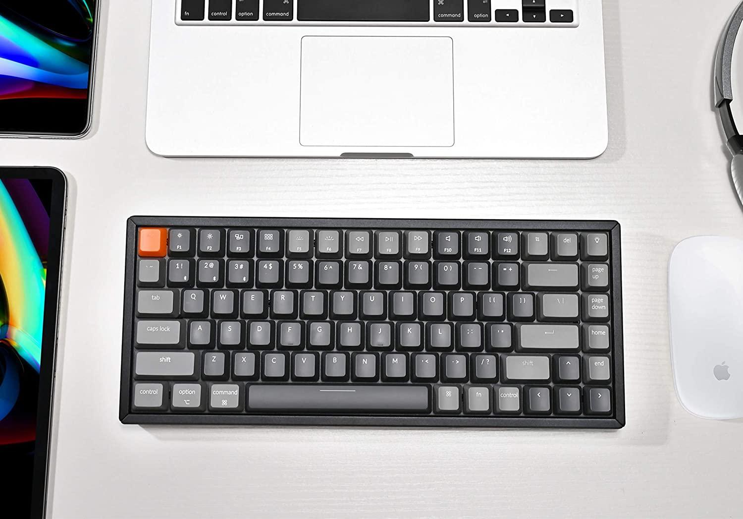 KEYCHRON K2 84-KEY RGB BACKLIGHT ALUMINUM WIRELESS MECHANICAL KEYBOARD (GATERON BLUE SWITCH) (K2C2) - DataBlitz
