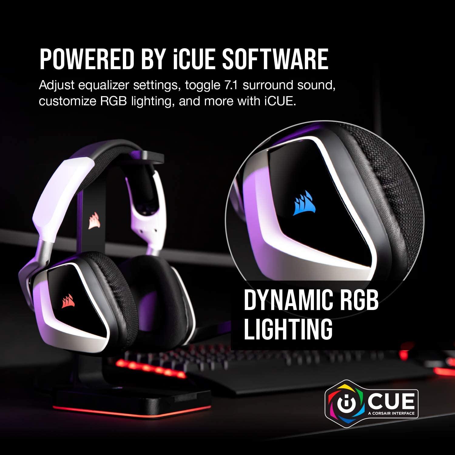 CORSAIR VOID RGB ELITE WIRELESS PREMIUM WIRELESS GAMING HEADSET WITH 7.1 SURROUND SOUND WHITE (PC/PS4) - DataBlitz
