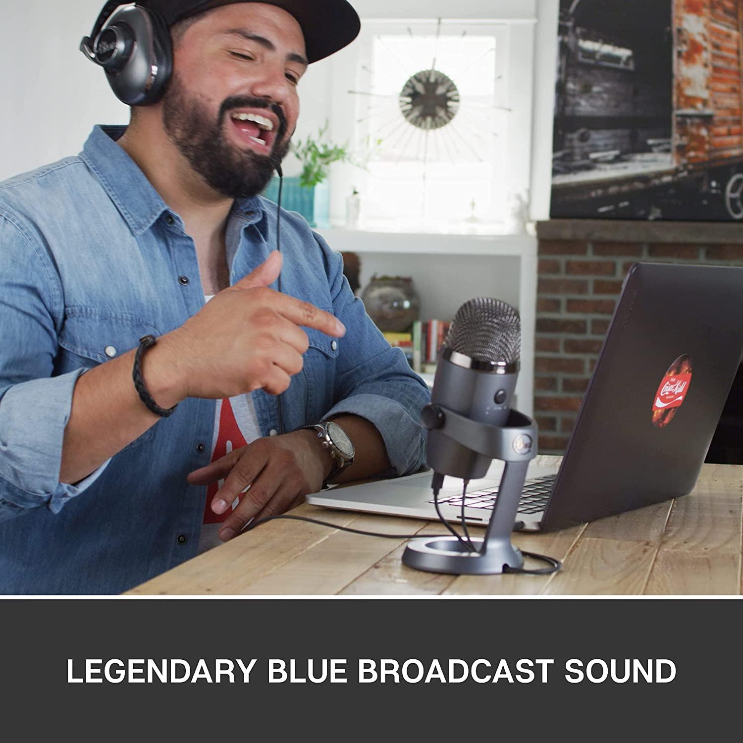 LOGITECH BLUE YETI NANO PREMIUM USB MIC FOR RECORDING AND STREAMING (SHADOW GREY) - DataBlitz