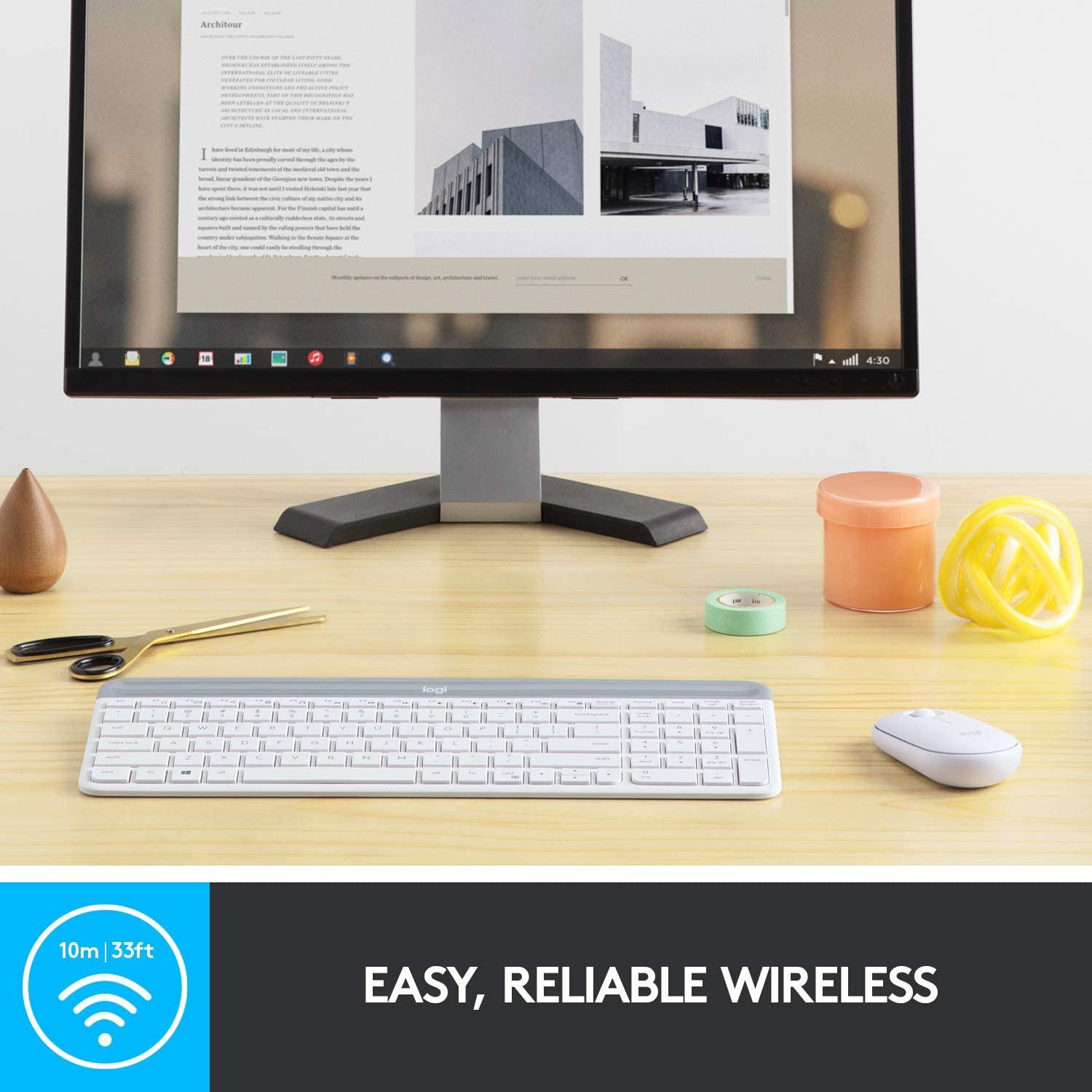 LOGITECH SLIM COMBO MK470 WIRELESS KEYBOARD AND MOUSE (OFF-WHITE) - DataBlitz