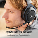 CORSAIR HS60 PRO SURROUND STEREO GAMING HEADSET WITH 7.1 SURROUND SOUND CARBON (PC/XB1/PS4/NSW/MOBILE) - DataBlitz