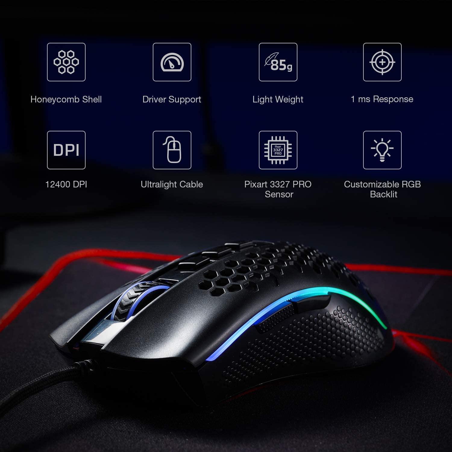 REDRAGON STORM HONEYCOMB RGB GAMING MOUSE FOR BATTLEGROUNDS (M808-RGB) - DataBlitz