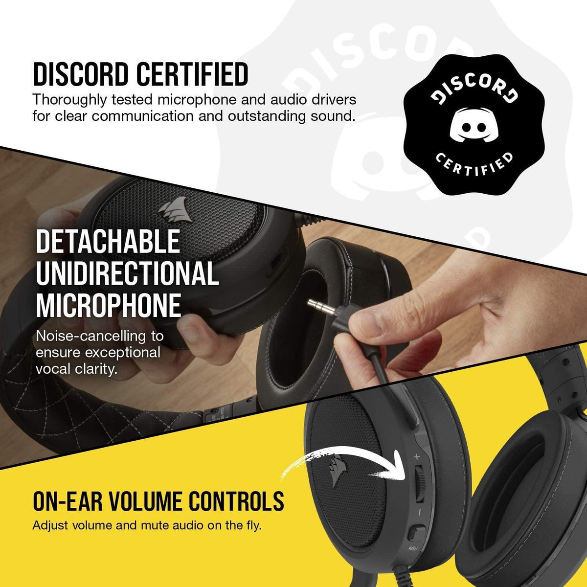 CORSAIR HS60 PRO SURROUND STEREO GAMING HEADSET WITH 7.1 SURROUND SOUND CARBON (PC/XB1/PS4/NSW/MOBILE) - DataBlitz