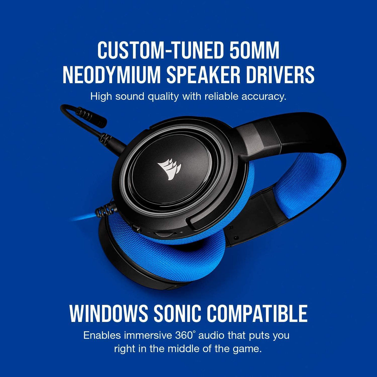 CORSAIR HS35 STEREO GAMING HEADSET (BLUE) - DataBlitz