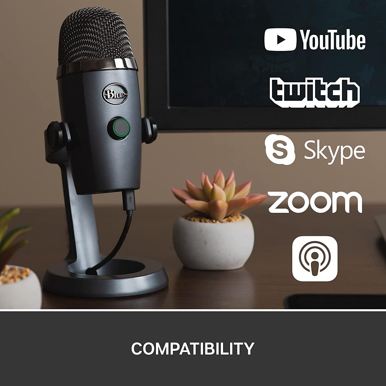 LOGITECH BLUE YETI NANO PREMIUM USB MIC FOR RECORDING AND STREAMING (SHADOW GREY) - DataBlitz